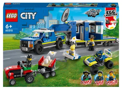 Produktbild von LEGO 60315 City Mobile Polizei-Einsatzzentrale Spielzeug mit Polizeiauto für Jungen und Mädchen, mit Gefängnisanhänger, Drohne, Traktor und Minifiguren