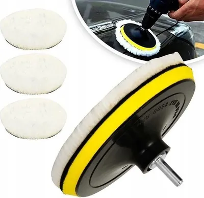 Produktbild von Pad + 3 x Polierpads zum Polieren von Chromlack 125 mm mit Klettverschluss 3 Stück