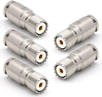 Obrázok produktu pre SO239 UHF vodotesný LMR240 LMR-240 RG59U RG8X RG-8X RF skrutkový koaxiálny káblový konektor poniklovaný s pozláteným kolíkom (balenie 5 ks)