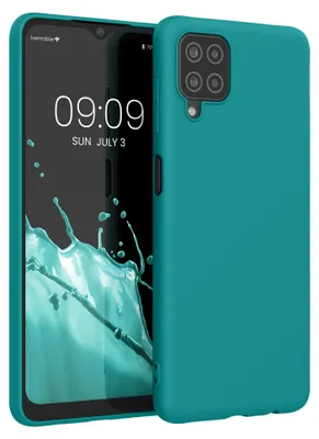 Produktbild von kwmobile Handyhülle für Samsung Galaxy A12 Hülle - TPU Case - Kabelloses Laden - Schutzhülle Cover in Petrol matt