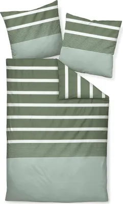 Produktbild von Janine Design Mako-Satin-Bettwäsche-Garnitur  J. D. 8468 Farbe salbeigrün Größe 200x220x2x80x80
