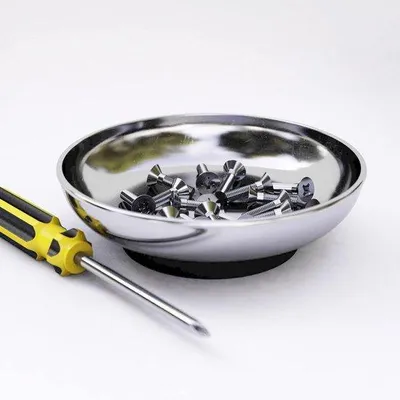 Produktbild von Famanu Set von 2 magnetischen Teilebehältern Ø10 cm für Schrauben und Werkstattzubehör