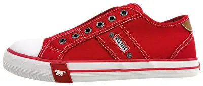 Image de Mustang : chaussures pour femmes, chaussures basses, mocassins, couleur rouge, style décontracté