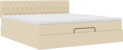 Produktbild von Ottoman-Bett mit Matratze Creme 180x200 cm Stoff
