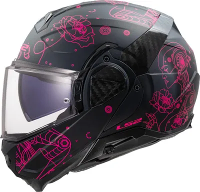 Image de Casquette LS2 FF910 Advant II Sophia Klapphelm, schwarz matt/pink, XS (53/54)