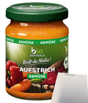 Produktbild von biozentrale Aufstrich Gemüse (125g Glas) + usy Block