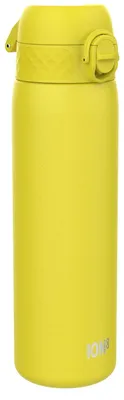 Obrázok produktu pre Nerezová fľaša s vakuovou izoláciou, 500 ml, s tesnením proti úniku, otváranie jednou rukou, bezpečné uzamknutie, vhodná do umývačky, s praktickou rukoväťou, ľahko sa čistí, odolná a odolná voči poškriabaniu, žltá