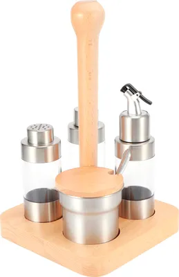 Obrázek produktu pro Cruet koření Pepper Jar Box koření skladování kontejneru Pot Rack Set kuchyňské vaření ToolSquare