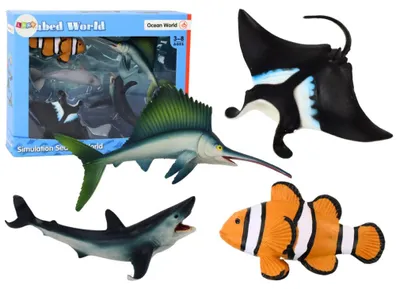 Immagine prodotto di Set Di Figure Di Animali Marini Squalo Delfino Stingray 5 Pz