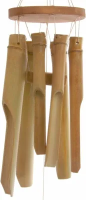 Imagen del producto de Campanilla eólica con pequeños tubos de bambú, de 60 cm, para el jardín