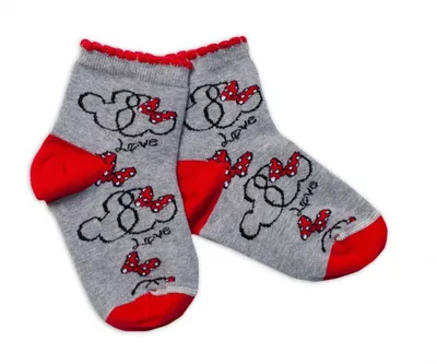 Imagen del producto de Calcetines de algodón para bebé, Minnie Love, color gris, talla 122/128