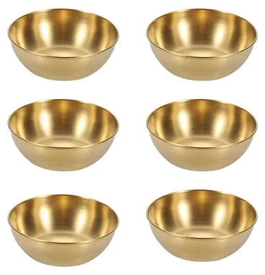 6 Edelstahl-Dip-Schalen, rund, 8,2 x 2,7 cm, spülmaschinengeeignet