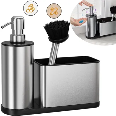 Produktbild von Spülbecken-Caddy Organizer mit Seifenspender, Küchen Organizer Seifenspender