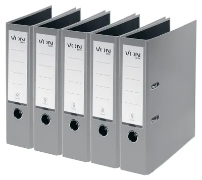 Produktbild von VON Leitz 5er Pack Ordner A4 Karton Kunststoffeinband 80 mm Rückenbreite 600