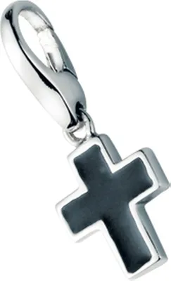 Produktbild von Charm Giorgio Martello Milano schwarzes Kreuz, Silber 925 Schwarz Onesize