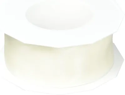 Imagen del producto de Cinta de organza satinada, color crema, 40 mm de ancho, 25 metros de largo