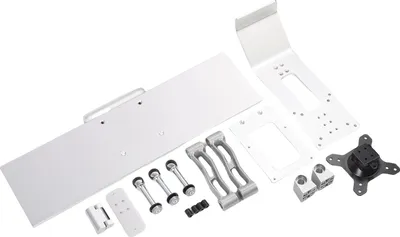 Produktbild von Integrierte, platzsparende Schreibtischhalterung aus Aluminiumlegierung mit Bildschirm- und Tastaturablage