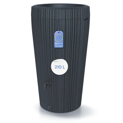 Produktbild von YourCasa Regentonne 210 Liter EcoVase | Bepflanzbar | Mit Wasserhahn | Frostsicher | Regenwassertank Garten | Grau & Anthrazit
