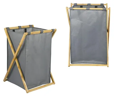 Produktbild von Wäschekorb aus Bambus - 48 Liter - Faltbar & platzsparend - Abnehmbarer Wäschesack - Robust & stabil - Ideal für Schlafzimmer, Badezimmer & Kinderzimmer - Wäschesammler