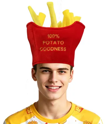 Pommes-Hut mit Stickerei "100% Kartoffelgut" – Partyhut für Mottopartys