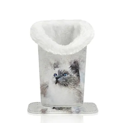 Produktbild von Weich gefütterter Brillenhalter, Brillenetui mit Plüsch Innenfutter, Kunstleder Brillenbox - COZYGLASS Grau