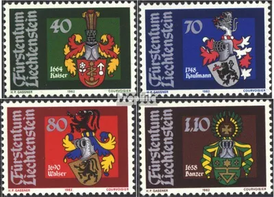 Produktbild von Briefmarken Liechtenstein 1982 Mi 793-796 (kompl.Ausg.) postfrisch Wappen