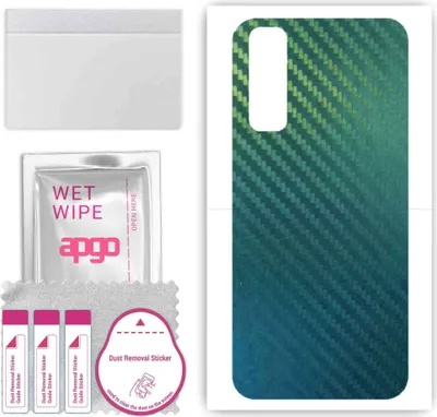 Produktbild von apgo Rückseite Schutzfolie, Skin, kompatibel mit Realme 7 RMX2155, Hinten Displayschutzfolie aus Vinylfolie, kratzfest, einfache Montage - Kohlenstoff-Chamäleon CAKA1