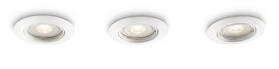 Produktbild von Philips myLiving Einbauspot 592733116, Einbaustrahler, GU10, 3 Glühbirne(n), LED, 2700 K, Weiß