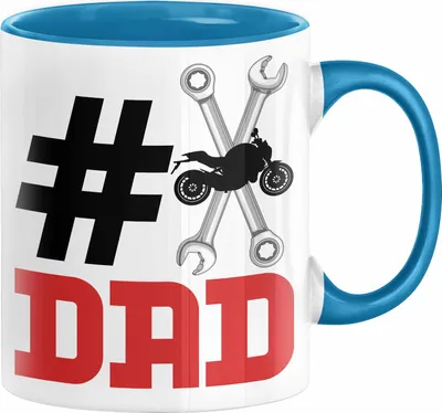 Produktbild von Motorradfahrer Nummer 1 Dad Vater Tasse Geschenk Motorrad Papa Geschenkidee Bester Papa Der Welt Vatertag Lustige Geschenkidee (Blau)