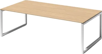Produktbild von Bisley Cito Konferenztisch O-Gestell fixiert - Nachbildung Ahorn, Gestell: Verkehrsweiß, Größe:  240 x 120 cm