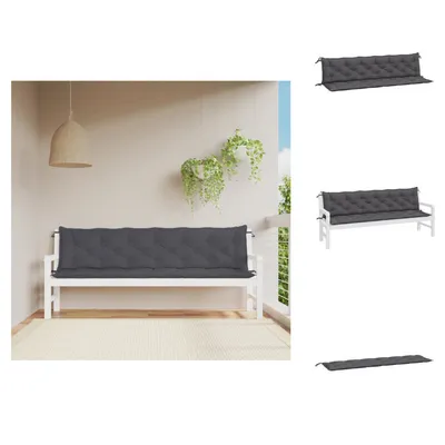 Produktbild von vidaXL Gartenbank-Auflagen 2 Stk. Anthrazit 200x50x7 cm Oxford-Gewebe - Sitzpolster