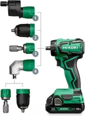 Produktbild von HiKOKI HiKOKI Akku-Bohrmaschine - 18V - mit Zubehör - Grün