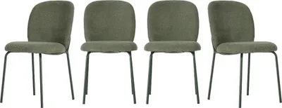 Zdjęcie produktu dla Zestaw 4 krzeseł materiałowych z metalowymi nogami, wys. 85 cm - NOA