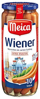 Zdjęcie produktu dla Meica Kiełbaski wiedeńskie w delikatnym sznurku extra chrupiące 500g