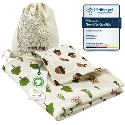Produktbild von Windelbär 100%  Baumwolle Babydecke, 75 x 100 cm, Wald