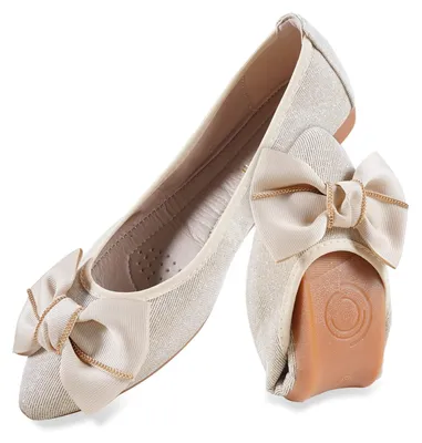 Produktbild von Bequeme Ballerinas – Faltbare Ballerinaschuhe – Verziert mit Strasssteinen – Bequeme, flache Schuhe zum Hineinstoffen – Damen – Leicht – Ballettschuhe