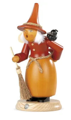 Immagine prodotto di Figura di fumo, grande strega con corvo e rospo, 14x25cm