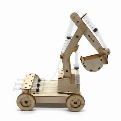 Imagen del producto de Modelo de ensamblaje de excavadora, juguetes modelo de excavadora, modelo de excavadora, juguete de modelo de ensamblaje de madera, juguete de excavadora de madera