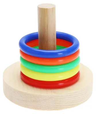 Immagine prodotto di Giocattolo in legno per l'addestramento di pappagalli con anelli colorati