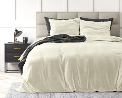 Produktbild von Sleeptime Samt Uni Bettwäsche Creme 140 x 220 cm