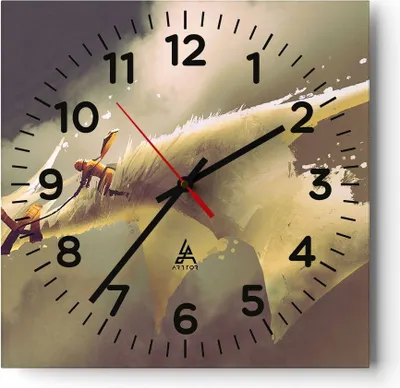 Produktbild von Wanduhr - Quadrat - Glasuhr - Kreatur Abstraktion - 40x40cm - Schleichendes Uhrwerk - Lautlos - zum Aufhängen bereit - Dekoration Modern - Wanddekoration aus Glas - C4AC40x40-3862