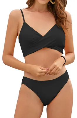 Produktbild von SHEKINI Zweiteiliges Badeoutfit Kostüm Set Bikini Komplett Schwarz XL