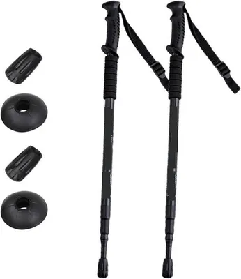 Produktbild von Famanu Teleskopische Nordic Walking Stöcke – Verstellbar und leicht – Schwarz