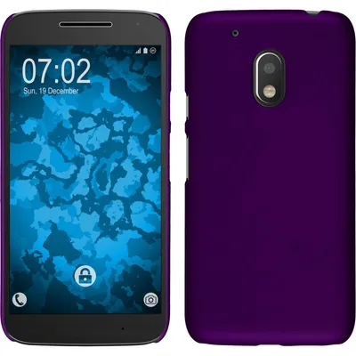 Produktbild von PhoneNatic Case kompatibel mit Motorola Moto G4 Play - Hülle lila gummiert Hard-case + 2 Schutzfolien