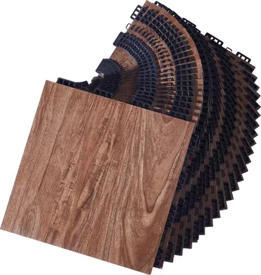 Image de SucceBuy 52 pièces de dalles de danse imbriquées pour salles de gym - PP + PVC