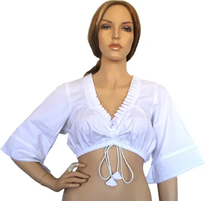 Produktbild von Dirndlbluse dirndel bluse Trachtenbluse Weiß Trachtenmode, Größe:34