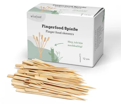 Holzspieße Fingerfood 12 cm, 250 Stück, biologisch abbaubar