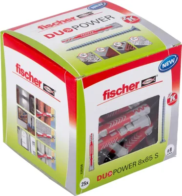 Obrázok produktu pre fischer Duopower 8 x 65 S so skrutkou, balenie po 25 ks.