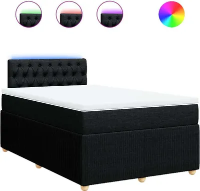 Produktbild von vidaXL Boxspringbett mit Matratze Schwarz 120x190 cm Stoff
