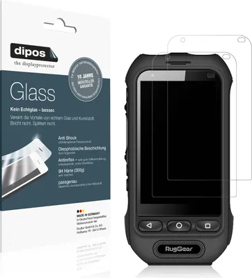 Produktbild von 2x Schutzfolie für RugGear RG360 matt - Anti-Shock 9H Folie dipos Glass Kunststoffglas